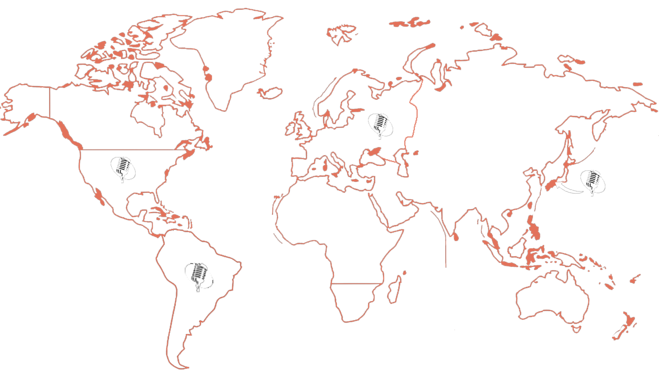 Mapa de alunos internacionais da La Musica